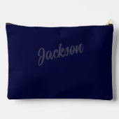 Moderne Navy BLue, Personalisiert Name, SImple Zubehörtasche (Rückseite)