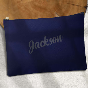 Moderne Navy BLue, Personalisiert Name, SImple Zubehörtasche