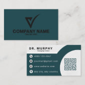 Moderne Navy Blue professionelle QR-Code Visitenka Visitenkarte (Vorne/Hinten)