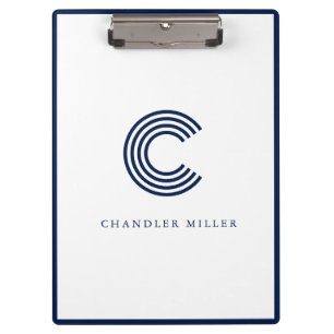 Moderne Navy-Blue-Rahmen-Papeterie Klemmbrett