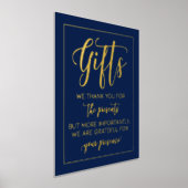 Moderne Navy Blue Real Foil Hochzeitsgeschenke Zei Foliendrucke (Ablage )