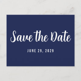 Moderne Navy-Blue-Save-the-Date-Postkarte Ankündigungspostkarte