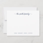 Moderne Navy Blue Script Family Stationierung Mitteilungskarte (Vorderseite)