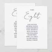 Moderne Navy Blue Seekarte Tischnummer (Vorne/Hinten)