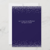 Moderne Navy Blue Silver Confetti Wedding (Rückseite)