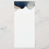 Moderne Navy Blue Summer Beach Romantische Hochzei Menükarte (Rückseite)