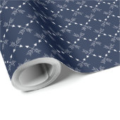 Moderne Navy Blue und White Arrow Pattern Urlaub Geschenkpapier (Rolleneckpunkt)