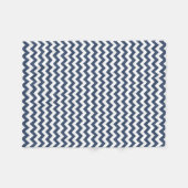 Moderne Navy Blue und White Zickzack Zigzag Fleecedecke (Vorderseite (Horizontal))