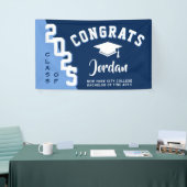 Moderne Navy Blue White 2024 Graduation Party Banner (Messeveranstaltung)
