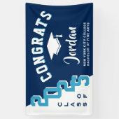 Moderne Navy Blue White 2025 Graduation Party Banner (Vertikal)