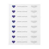 Moderne Navy Blue White Heart Initials Wedding (Bogen)