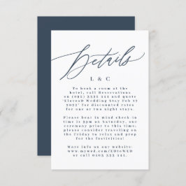 Moderne Navy Blue & White Simple Monogram Wedding RSVP Karte