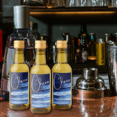 Moderne Navy Blue & White Wassercolor Pinselstrich Weinetikett