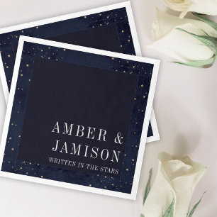 Moderne Navy Celestial geschrieben in der Sternenh Serviette