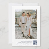 Moderne Navy-Doppelrand 2 Foto-Hochzeit Save The Date (Rückseite)
