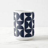 Moderne Navy-Geometrie-15oz-Kaffeetasse Kaffeetasse (Mittel)