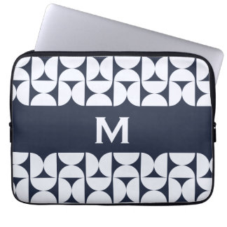 Moderne Navy-Geometrie-Laptop-Hülle 15 Zoll Laptopschutzhülle