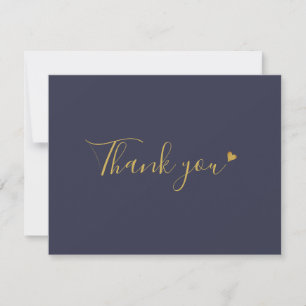 Moderne Navy-Geschäft Dankeskarten mit goldener Sc Dankeskarte