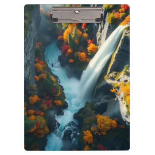 Moderne Navy- & Gold-Abstrakte Bergspitze – Luxus Klemmbrett