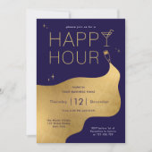 Moderne Navy & Gold Company Networking Happy Hour Einladung (Vorderseite)