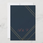 Moderne Navy-Gold-Geometric-Art-Deco-Save-the-Date (Rückseite)