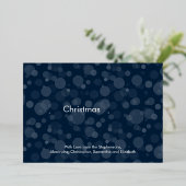 Moderne Navy Gold Script Bokeh Frohe Weihnachten Folieneinladung (Stehend vorne)