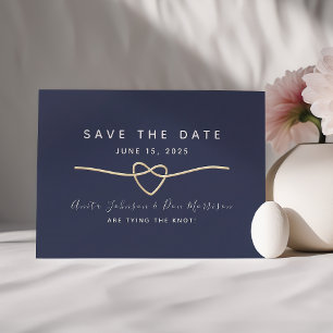 Moderne Navy Gold Seil Herz Save The Date