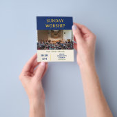 Moderne Navy-Gold-Sonntagsgottesdienstkirche Flyer (Gruppe)