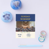 Moderne Navy-Gold-Sonntagsgottesdienstkirche Flyer (Einzeln)