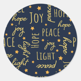 Moderne Navy & Gold-Weihnachtsschrift Runder Aufkleber