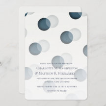 Moderne Navy Grey Dot Pattern Hochzeit Einladung