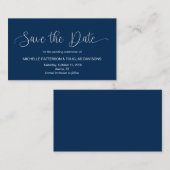 Moderne Navy Handschrift Design, Begleitkarte (Vorne/Hinten)