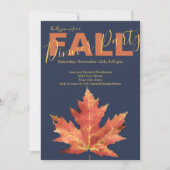 Moderne Navy Herbst Dinner Party Einladung (Vorderseite)