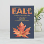 Moderne Navy Herbst Dinner Party Einladung (Stehend Vorderseite)