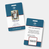 Moderne Navy-ID-Karte mit Foto und Logo Ausweis (Vorder- & Rückseite)