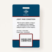 Moderne Navy-ID-Karte mit Foto und Logo Ausweis (Rückseite)