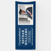 Moderne Navy-Klasse 2025 Custom Abschluss Foto Banner (Vertikal)