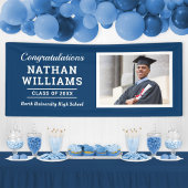 Moderne Navy-Klasse 2025 Custom Abschluss Foto Banner