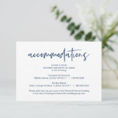 Moderne Navy lässig Eleganz Unterkünfte Hotels Begleitkarte (Stehend Vorderseite)