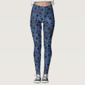 Moderne Navy Light Blue Stars Leggings (Vorderseite)
