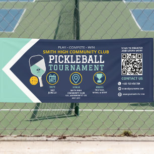 Moderne Navy Mint Pickleball-Turnier-Club-Veransta Banner