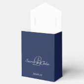 Moderne Navy-Name-Monogramm-Hochzeit Geschenkschachtel (Geöffnet)