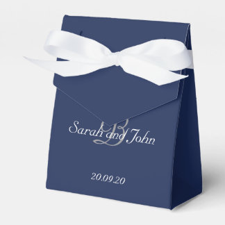 Moderne Navy-Name-Monogramm-Hochzeit Geschenkschachtel
