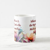 MODERNE NAVY & PINK WATERCOLOR INSPIRATIONAL FLORA KAFFEETASSE (Mittel)