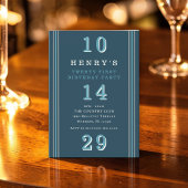 Moderne Navy QR Code Einladung zum 21. Geburtstag