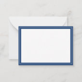 Moderne Navy-Rahmen-Monogramm Mitteilungskarte (Rückseite)