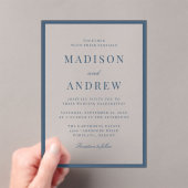 Moderne Navy-Rand-Hochzeit Acryleinladungen (Insitu (Handheld))