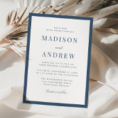 Moderne Navy-Rand-Hochzeit Einladung