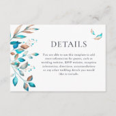 Moderne Navy Rustikale Hochzeit Begleitkarte (Vorderseite)