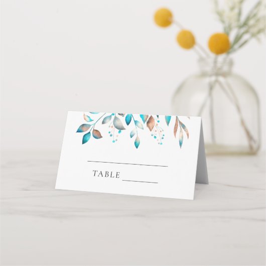 Moderne Navy Rustikale Hochzeit Platzkarte (Vorderseite)